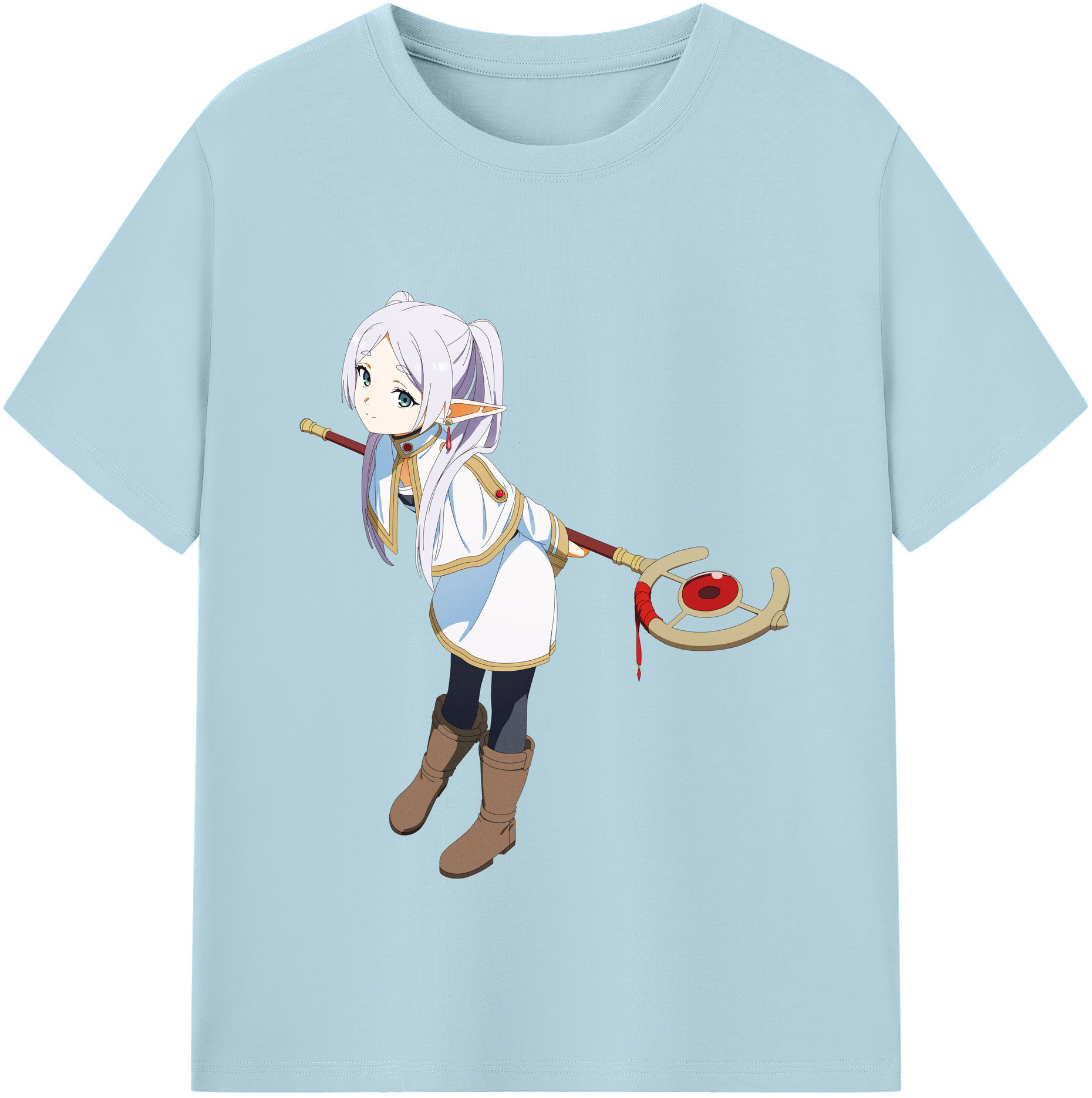 （画像用） 葬送のフリーレン Frieren 綿100％半袖Tシャツ（フロントプリント）